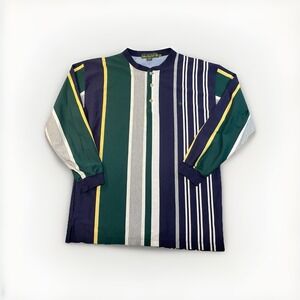 Vintage Knights Of Round Table Polo Shirt Adult Large Striped Classic 1990s